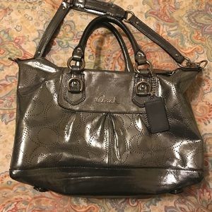 Metallic Silver Coach Bag